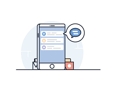 Push Notification Phone cigarettes illustration message mobile notification outline phone simple smokes ui illustration