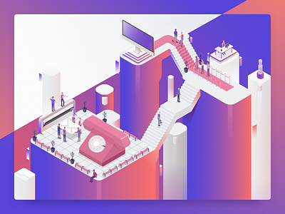 Dixa: Chaos to Order 2d customer service illustration illustrator isometric sort of flat art vector