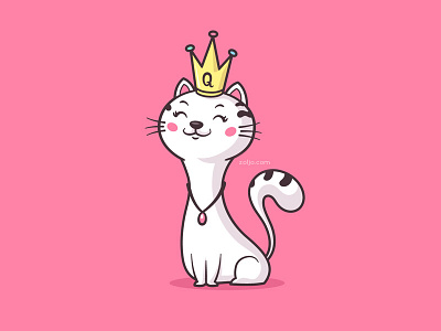 Cat Queen beautiful cartoon cat cute illustration kitten kitty pet queen royal vector