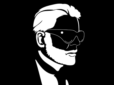 Karl Lagrefeld artwork blackandwhite blackwhite designer designicon icon illustration karllagerfeld simple vector art vectorart vectorartwork