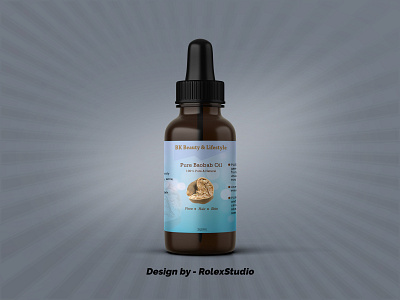 Pure Baobab Oil Dropper Bottle Label Design bottle label bottle label design label and box design label design label mockup label packaging product branding product label design