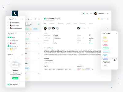 Projects view #2 app applicant tracking animation application appplicant tracking system ats project projects recruiting recruitment ui ux web