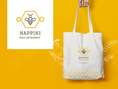 Nappini Honey beetles brand brand identity branding flat honey illustration logo tuscany yellow