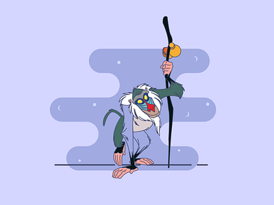 Rafiki 30 day challenge adobe illustration art blue creative creative design creativity design digital disney disney art figma figmadesign illustration illustration art illustration challenge line art lion king monkey vector