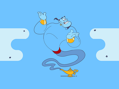 Genie 30 day challenge adobe illustration animated art blue creative creative design creativity design digital disney disney art figma figmadesign genie illustration illustration art illustration challenge line art vector