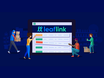 LeafLink Illustration branding cannabis design fintech flat illustration ui web