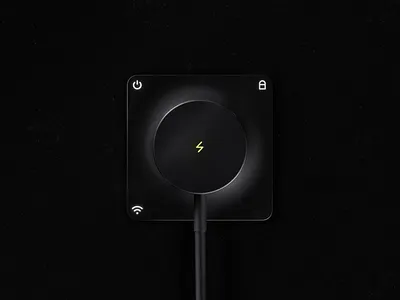 Ampère | Electric Outlet 3d behance branding concept design gadget icon lock logo off on plug power on productdesign signal socket technology ui ux wi fi