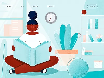 Reading design illustration ui