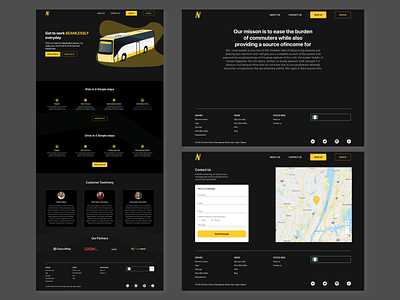 Work Bus about adobe xd bus contact landing track transport transportation web xd