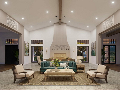 One Boynton Beach Great Room 3d rendering architecture boynton beach boyton