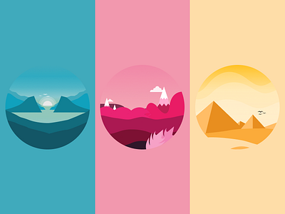 Spheres of Life adobe illustration art blue brown creative creative design creativity design digital figmadesign illustration illustration art illustration challenge landscape design minimal art minimalist minimalist design minimalistic design pink vector