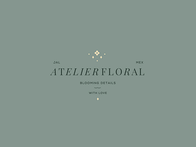 Atelier bouquet brand branding color design detail flower logo natural vector