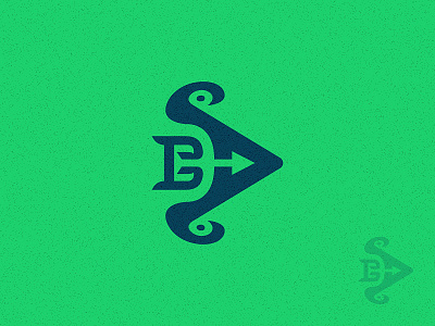 Letter "B" Bow archer arrow art bow design flat illustration letter a letter b logo vector