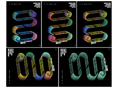 3D texture application example design illustration typography ui