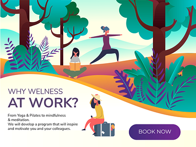 Yoga Classes classes colors design education explore illustration nature ux vector web design yoga