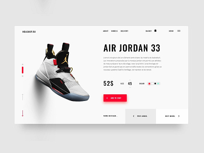 Web shot \ online shop sneakers sport sport app ui ux design web deisgn