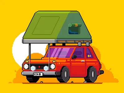 Niva car illustration niva pixel art