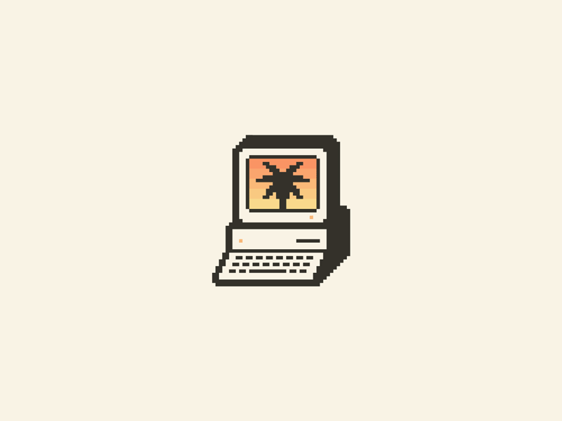 Pixel Summer animation computer frame by frame gradient icon illustration palm pc pixel pixel art rainbow retro screen vaporwave vintage