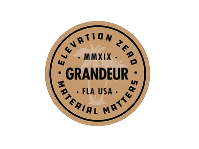 Grandeur - Elevation Zero coaster elevation zero grandeur grandeur hats grandeurhats.com material matters nhammonddesign nick hammond nickhammonddesign.com palm tree sticker