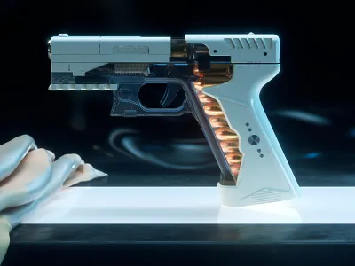 Ghost in the Shell: Major's Thermoptic Pistol I 3d adobe after effects c4d cinema4d design designinspiration digitalart fusion360 hard surface modeling maxon photoshop redshift3d