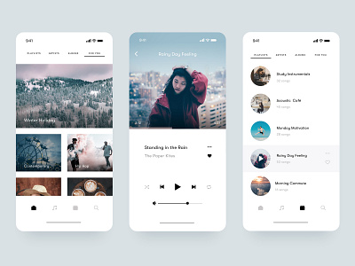 Music Player UI 100 daily ui 100 day ui challenge app design clean clean design day 009 design graphic music player music app ui ux