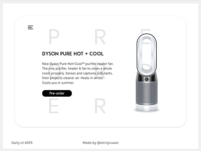 Dailyui 75 dailyui design dyson pre order sketch app uidesign uxdesign