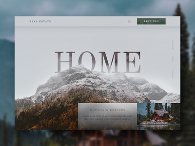 Real Estate Landing Page branding concept design homepage identity interaction design landing page layout minimal typography ui ui deisgn ux web website website concept