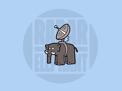 Radar Elephant Coaster blue cartoon coaster elephant grey illustration radar