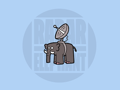 Radar Elephant Coaster blue cartoon coaster elephant grey illustration radar