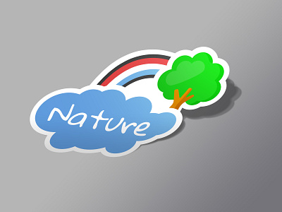 Dutch nature sticker cloud colors holland kids modern nature rainbow simple st sticker mule three