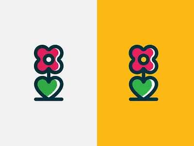 Flower Logo Icon bloom blooming flower grow growth heart icon icon artwork iconography logo love nature reject