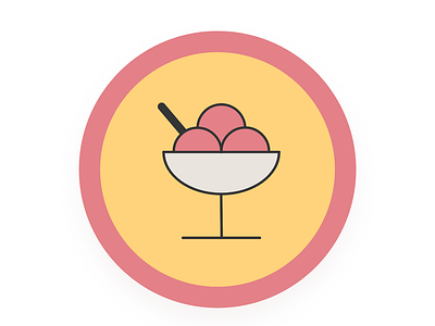 Ice Cream Coster adobe illustrator adobe xd coaster delicious dessert food ice cream illustration rebound sticker mule uidesign vector vintage yummy