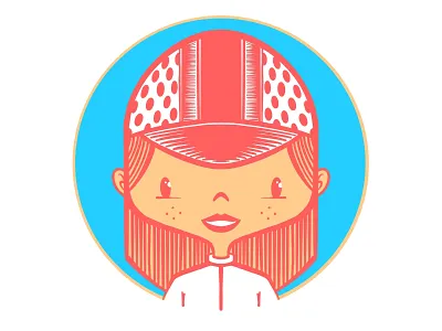cycling gal bicycle character cycling design illustration procreate vector