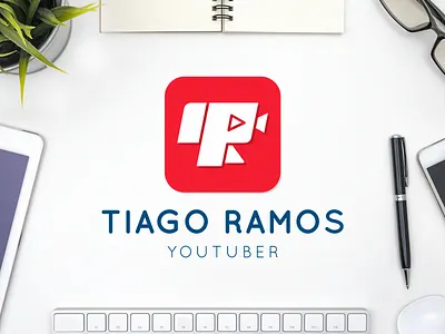 Youtuber Logo Design branding camera film google identity influencer letter r letter t logo play button record red rejected smart logo tech tech logo tecnology videos youtube youtuber