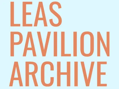 Leas Pavilion Wordmark (Orange on Blue) brand client work design logo portfolio typography vector wordmark work