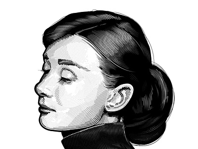 Audrey Hepburn hedcut portrait vector