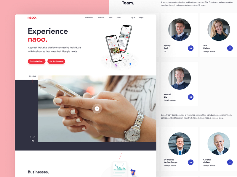 time is naoo. animation clean illustration minimal mobile ui ux web webflow