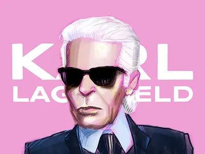 Portrait 7/50 digital illustration drawing illustration karl lagerfeld portrait