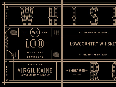Whiskey Room bar bourbon brand development branding environmental design identity line art liquor spirits type typography vinyl whiskey window