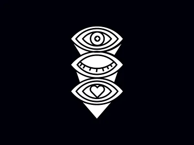 look blackandwhite branding design eyes heart icon illustration ilustracion ilustration lines logo logodesign looks vector