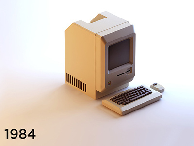 Apple macintosh 3d apple box design illustration imac infographics macintosh model render