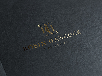 Robin Hancock Fine Jewelry Logo branding fancy gold foil identity identity design jewelry logo logo luxury luxury brand luxury logo