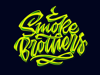 Smoke Brothers calligraphy customtype hand lettering handlettering handwritten identity lettering logo logotype script type typemate typography vector weed