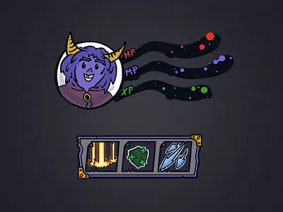 School Of Wizardry Game UI cartoon doodle game game art hud line stylized ui uidesign wizard