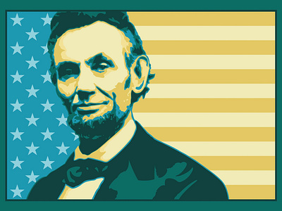 Honest Abe abe abe lincoln abraham lincoln america digital illustration flag lincoln stars and stripes united states united states of america usa