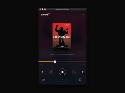 Audible Webplayer redesign amazon audio book dark mode mac mac os uidesign