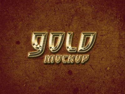 Solid Gold Effect Logo Mockup PSD Template gold golden logo logo mockup mockup photoshop solid gold template