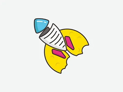 Rocket News brand branding design icon illustration line logo news paper rocket symbol vector