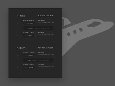 Daily Ui 079 Itinerary app dailyui dailyui 079 flight flight itinerary itinerary ui