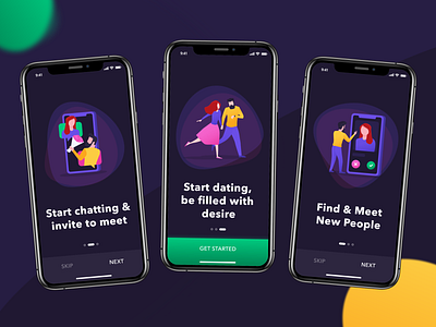 Desire Onboarding - The Dating App UI Kit app dating illustration ios kit onboarding ui
